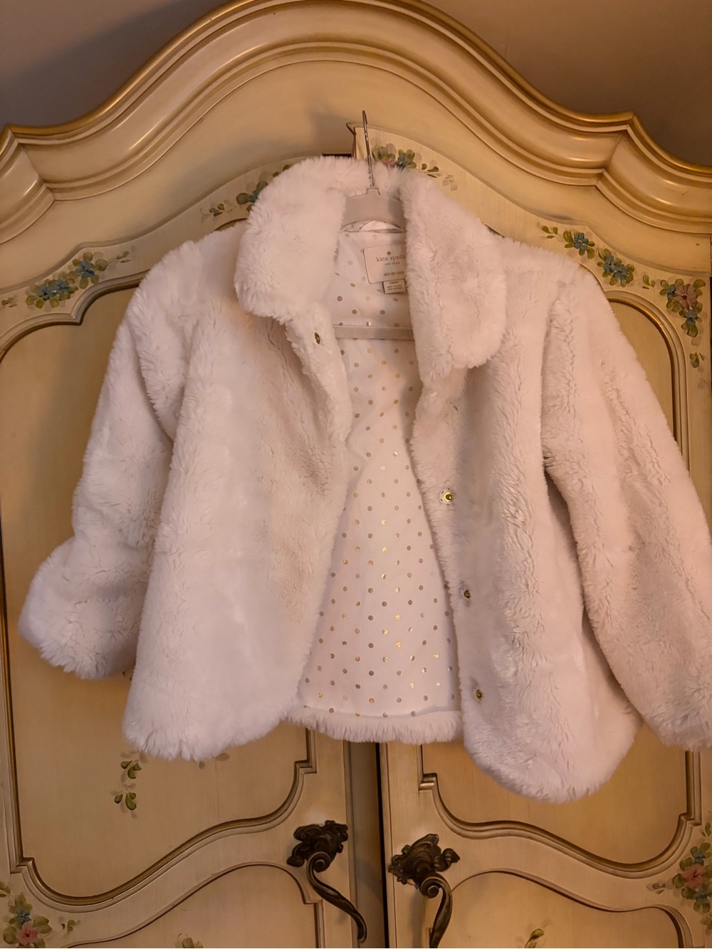 Faux Fur Jacket - White Ivory Kate Spade